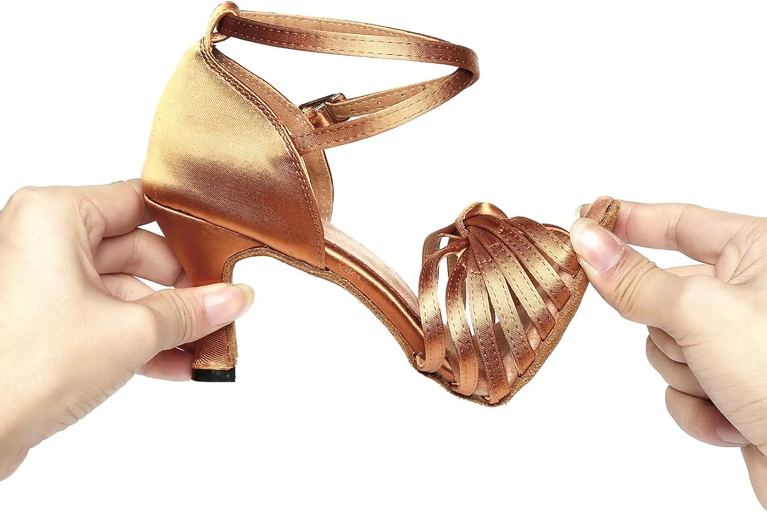 Women's Stylish Peep Toe Satin Ballroom Tango Party Wedding Prom Professional Dance Shoes