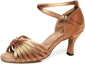 Women's Stylish Peep Toe Satin Ballroom Tango Party Wedding Prom Professional Dance Shoes