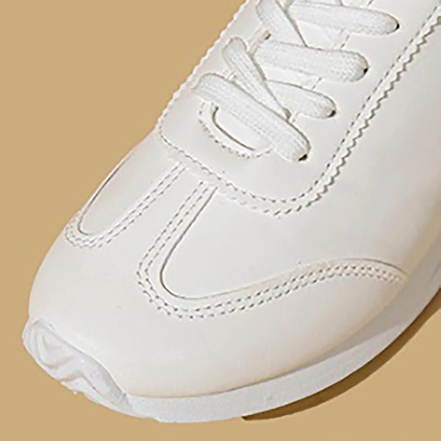 Womens Workout Shoes Fashion Lace Up Faux Leather Non Slip Sneakers Comfortable Casual Walking Running Athletic Shoes