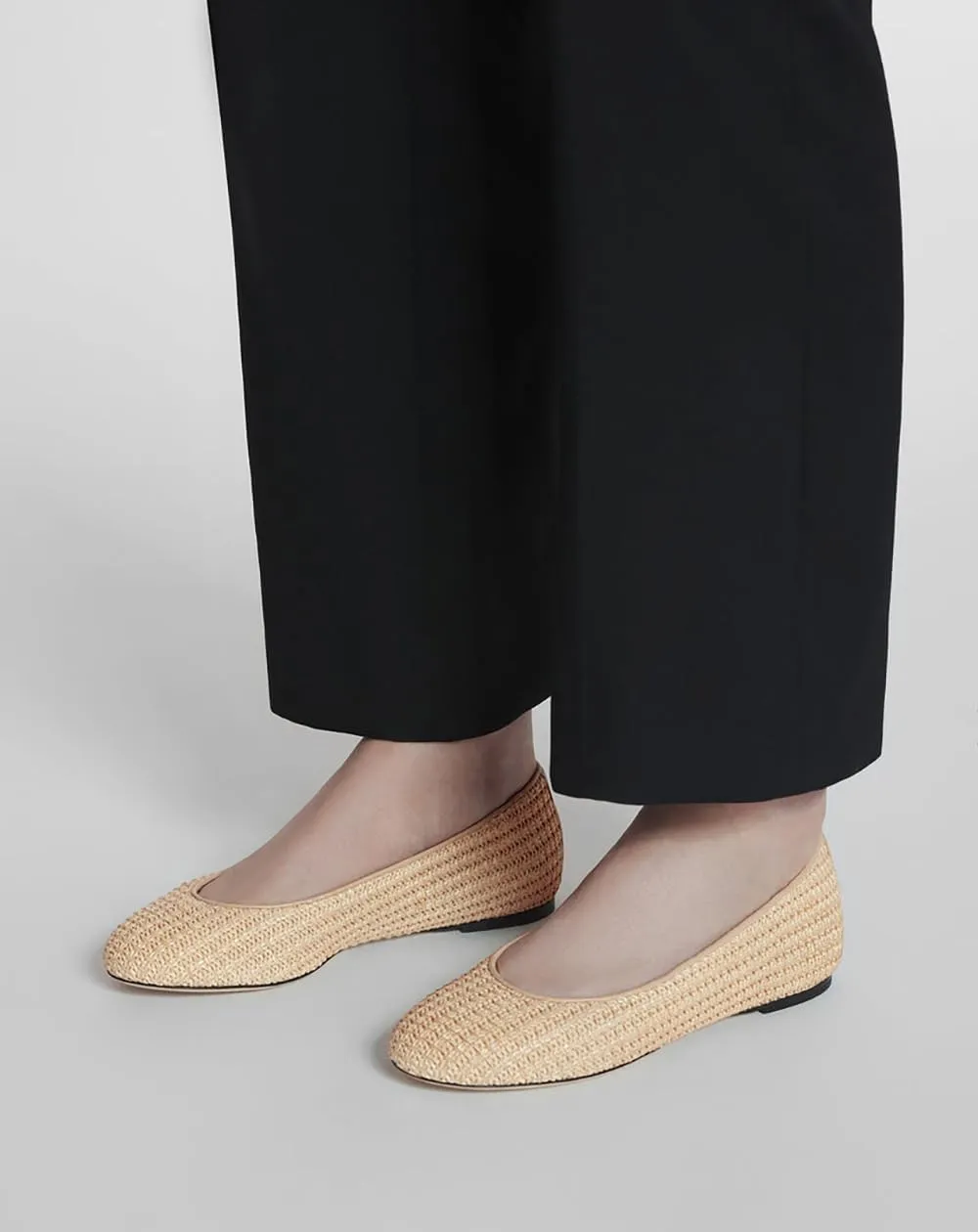 Women's Woven Mesh Ballet Flats Closed Round Toe Mary Jane Shoes with Adjustable Strap Buckle Comfortable Raffie Ballerinas Shoes