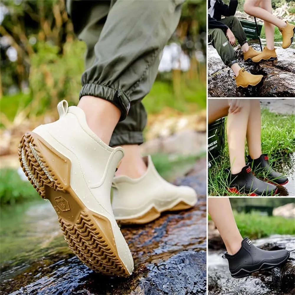 Zemure Rainies Rain Boots, Waterproof Non-Slip Rain Boots for Outdoor, Trendy Short Rain Boots for Women Men, Fishing Garden Mud Rubber Boots