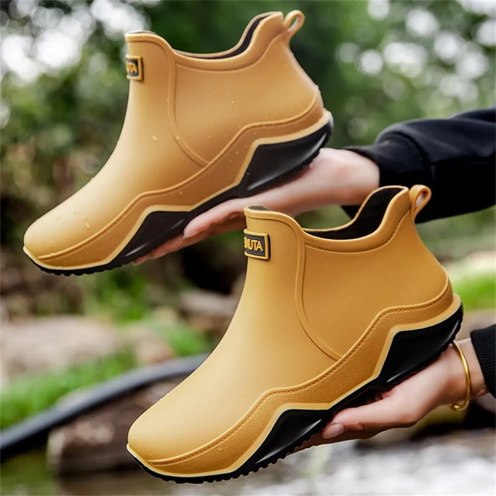 Zemure Rainies Rain Boots, Waterproof Non-Slip Rain Boots for Outdoor, Trendy Short Rain Boots for Women Men, Fishing Garden Mud Rubber Boots