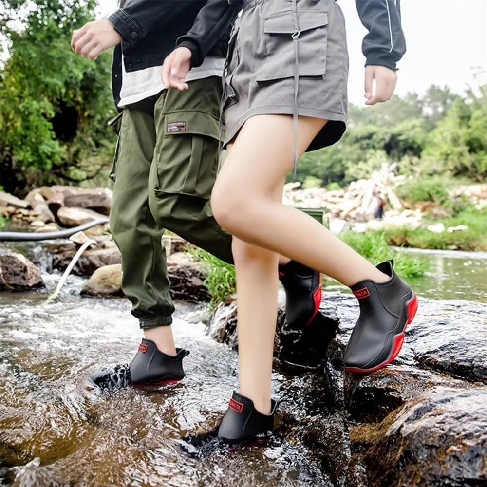 Zemure Rainies Rain Boots, Waterproof Non-Slip Rain Boots for Outdoor, Trendy Short Rain Boots for Women Men, Fishing Garden Mud Rubber Boots